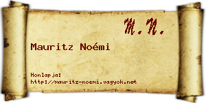 Mauritz Noémi névjegykártya